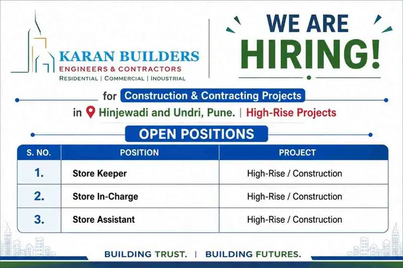 Karan Builders Jobs 2026 – Store Keeper & Store In-Charge Vacancies in Pune
