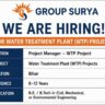 Group Surya Recruitment 2026 | Project Manager Jobs for WTP Projects in Bihar | Apply Now