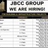 JBCC Group Recruitment 2026 | Planning Engineer, Billing Engineer, Safety Officer & Site Engineer Jobs