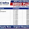 KCC Infra Private Limited Recruitment 2026 | DRDO Project Jobs in Pilani, Rajasthan