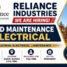 Reliance Industries Recruitment 2026 | Lead Maintenance Electrical Job | 3–7 Years Experience