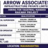 Arrow Associates Infrastructure Recruitment 2026 | Railway Project Jobs in Maharashtra