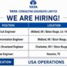 Tata Consulting Engineers Recruitment 2026 – Electrical, Instrumentation, Civil & Process Engineer Jobs in USA