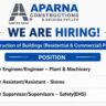 Aparna Constructions Recruitment 2026 – Plant & Machinery, Stores & Safety Jobs