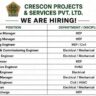 Crescon Projects & Services Pvt. Ltd. Hiring – Multiple Positions for Industrial & Data Centre Projects | PAN India