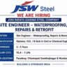 JSW Steel Jobs 2026 – Site Engineer Waterproofing, Repairs & Retrofit Vacancy