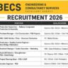 BECS Jobs 2026 – Production Supervisor, PEB Engineer, Planning & Erection Jobs