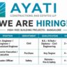 Ayati Constructions Recruitment 2026 – High-Rise Building & Mivan Jobs in Bangalore