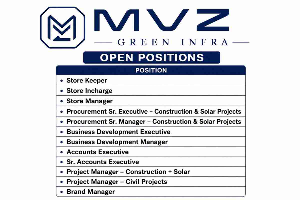 Shapoorji Pallonji Recruitment 2026 – Project Manager, Construction Manager & Architect Jobs in UAE 3 MVZ Greeninfra Recruitment 2026 – Walk-In Drive for Store, Procurement, Projects & Accounts
