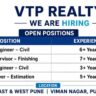 VTP Realty Recruitment 2026: 50+ Civil & Estimation Jobs in Pune | Senior Engineer, Site Supervisor & Junior Engineer Vacancies