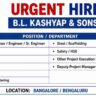 B.L. Kashyap & Sons Ltd. Hiring 2026 – Multiple Construction Jobs in Bangalore | Civil, QA/QC, Planning, Billing, Finishing & Safety