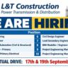 L&T Construction PT&D Recruitment 2026 – Engineering & Design Jobs in Chennai & Hyderabad