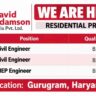 David Adamson India Recruitment 2026 – Civil & MEP Engineer Jobs in Gurugram