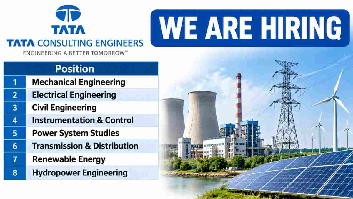 Tata Consulting Engineers Walk-In Recruitment 2026 – Power & Design Engineering Jobs