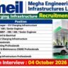 Megha Engineering Recruitment 2026: EV Charging Infrastructure Jobs | Walk-In Interview on 4 October 2026