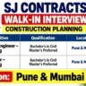 SJ Contracts Walk-In Interview 2026 – Planning Engineer Jobs in Pune & Mumbai | Senior Engineer & Engineer Vacancies