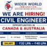 Civil Engineer Jobs in Canada & Australia 2026 – ₹32–40 LPA | 4–14 Years Experience