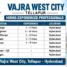 Vajra West City Recruitment 2026 – Safety, Planning, Finishing, QS & MEP Jobs in Hyderabad