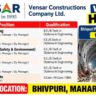 Vensar Constructions Company Ltd. Recruitment 2026 – Tunnel & Hydro Power Project Jobs in Maharashtra
