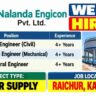 Nalanda Engicon Recruitment 2026: Senior Civil, Pipeline & Structural Engineer Vacancies in Raichur