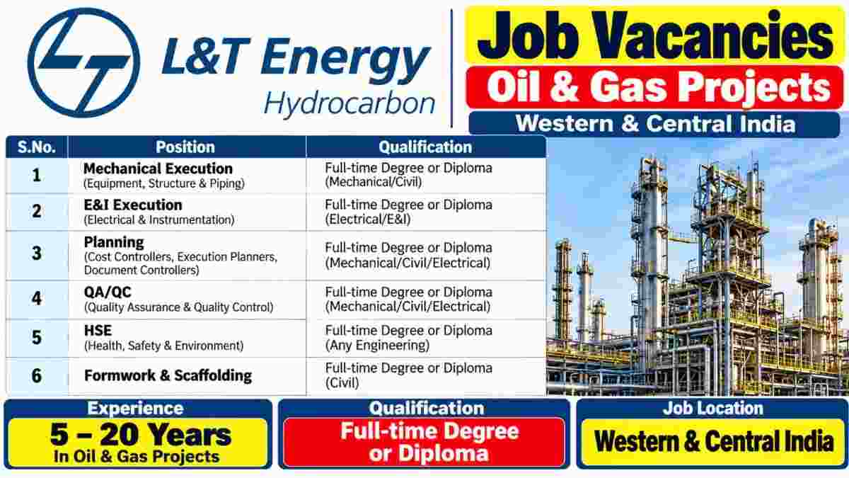 L&T Energy Hydrocarbon Recruitment 2026 – Walk-In Interview for Oil & Gas Jobs in Bhubaneswar