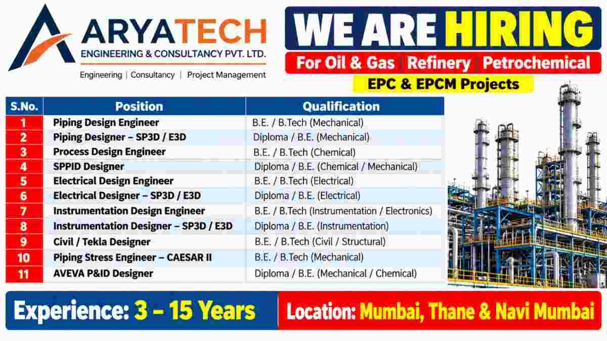 AryaTech Engineering & Consultancy Pvt. Ltd. Recruitment 2026 – Engineering Jobs in Mumbai, Thane & Navi Mumbai