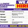 Lloyds Engineering Works Recruitment 2026 | Project Manager, Project Engineer & Other Jobs