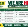 GMS Elegant Builders India Pvt. Ltd. Recruitment 2026 | Construction Jobs in Chennai, Madurai, Trichy & Noida