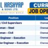 B L Kashyap & Sons Ltd Recruitment 2026 – Site Engineers, Civil Supervisors & Foremen Jobs in Chennai