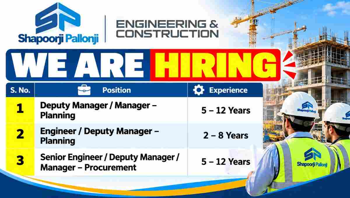 Shapoorji Pallonji Engineering Hiring Banner 50kb