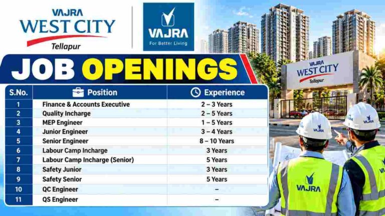 Vajra West City Job Openings 50kb